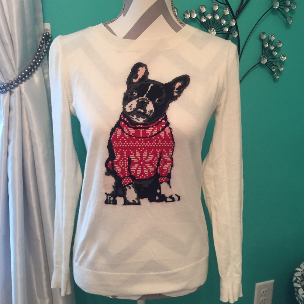 Ann Taylor Boston Terrier sweater